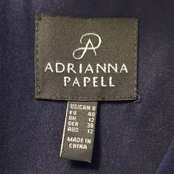 Adrianna Papell Navy and White sleeveless geometric print shift dress size 8 - Picture 7 of 12